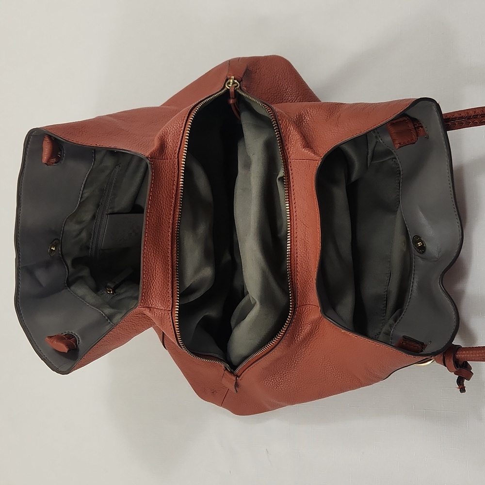 Vince Camuto Brown Orange Leather Hobo Bag. - Picture 2 of 11